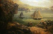 Louis-Philippe Crepin Fight of the Poursuivante against the British ship Hercules oil painting